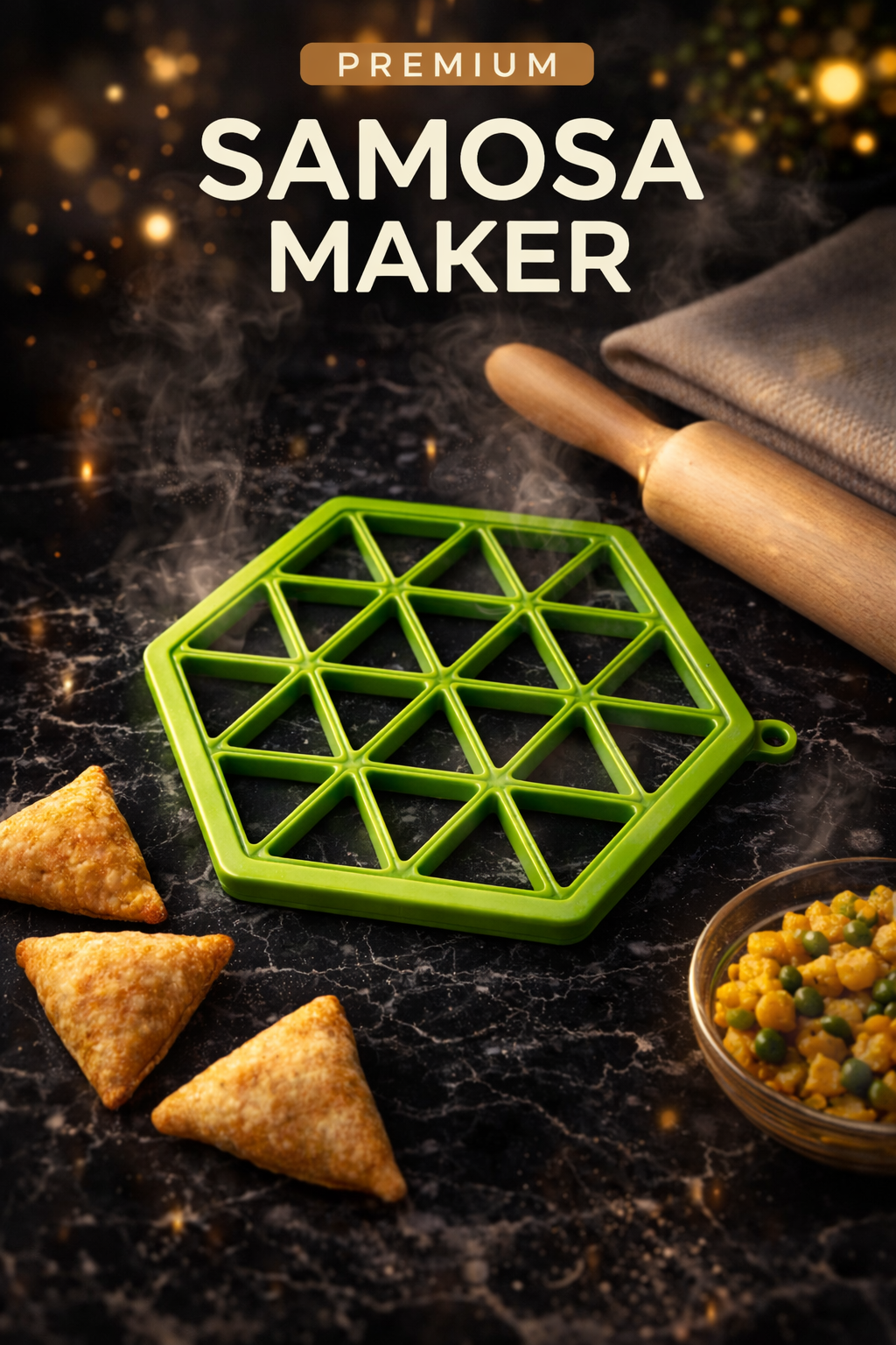 Samosa Maker Press Mould, Makes 24 Samosas at Once, Quick and Easy Kitchen Tool for Homemade Snacks