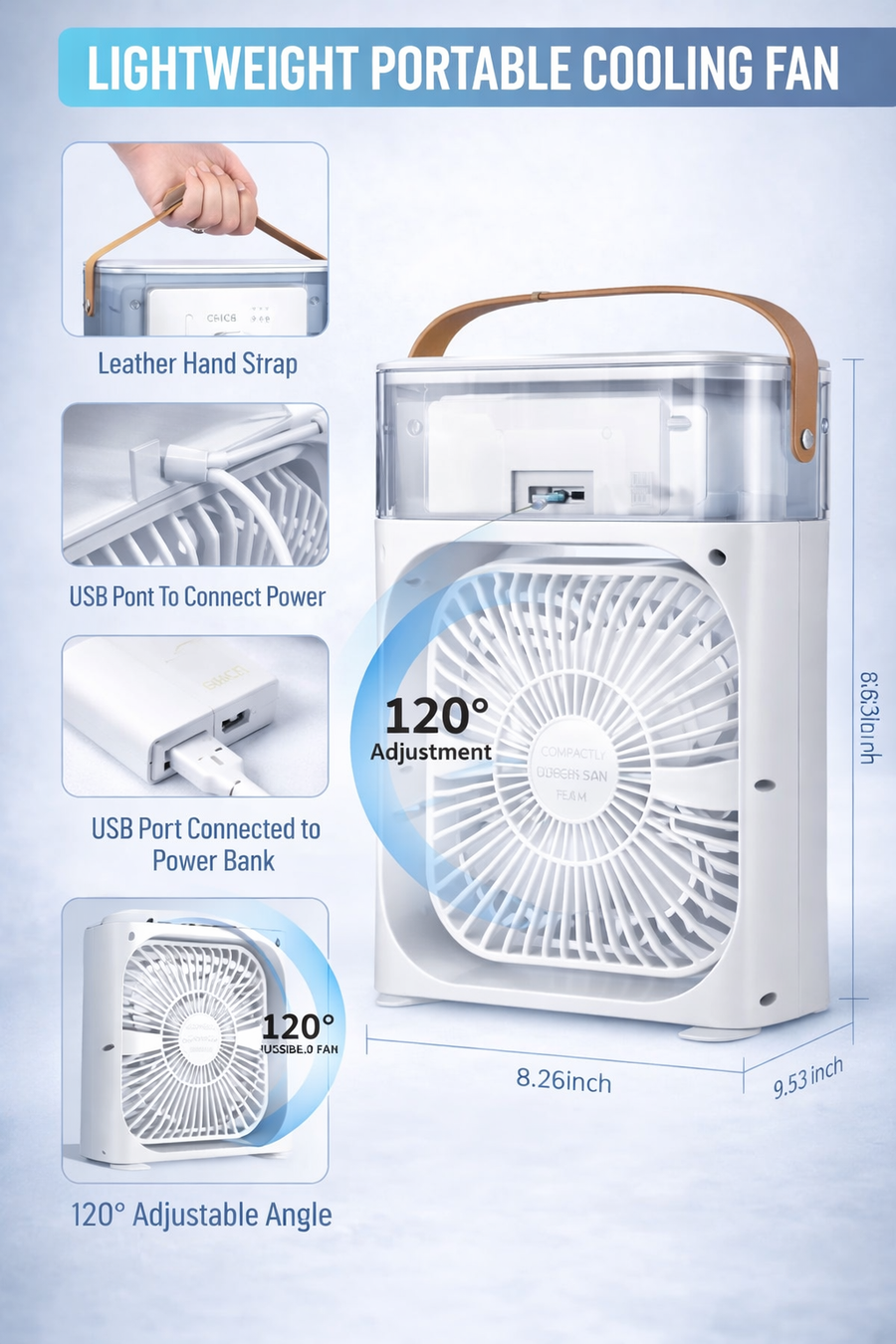 USB Powered Portable Desk Fan