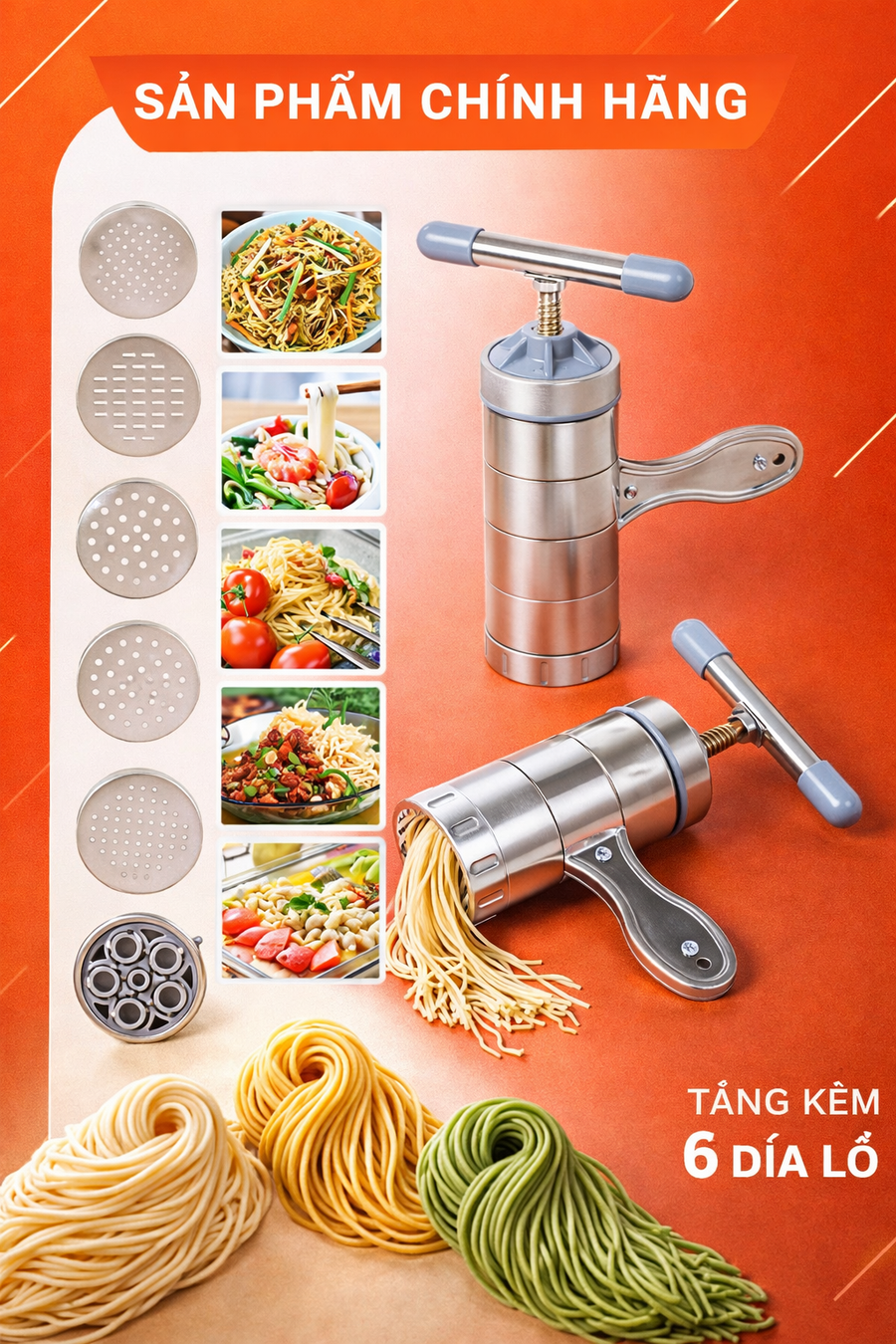 Premium Stainless Steel Manual Noodle & Pasta Maker