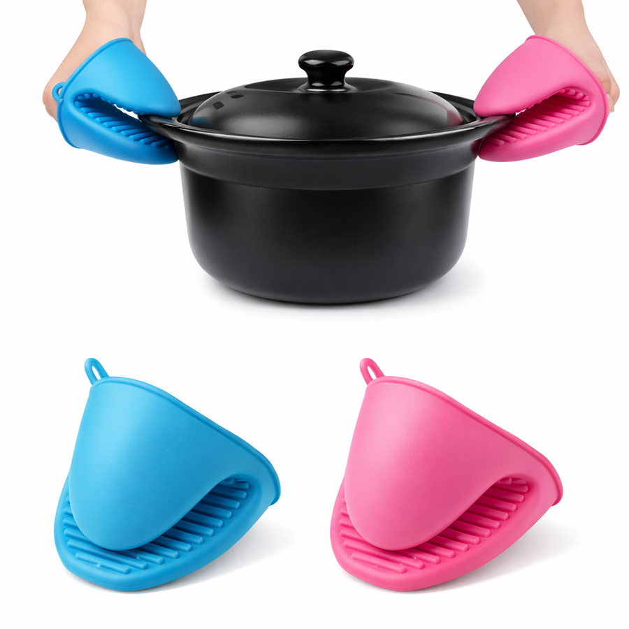 Premium Silicone Heat-Resistant Pinch Oven Mitts (Pair)