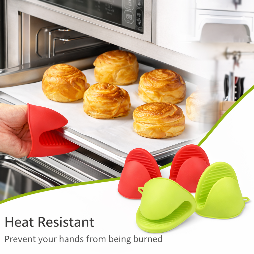 Premium Silicone Heat-Resistant Pinch Oven Mitts (Pair)